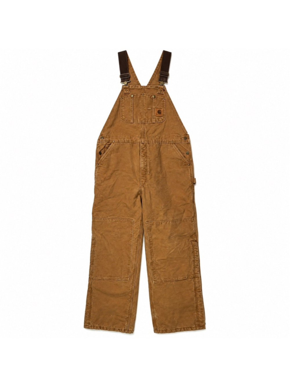 Carhartt Bib Overalls Men’s Size 42x32 R27 211 Quilt Lined Duck Canvas Brown